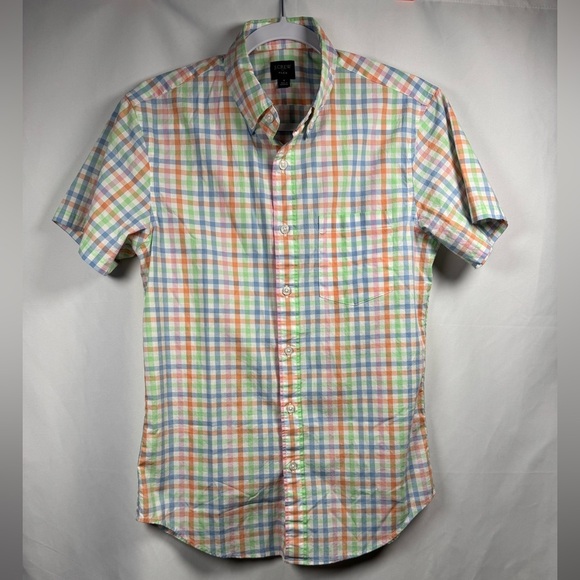 J.Crew Flex Short Sleeve Button Up Shirt Plaid S - Picture 1 of 5